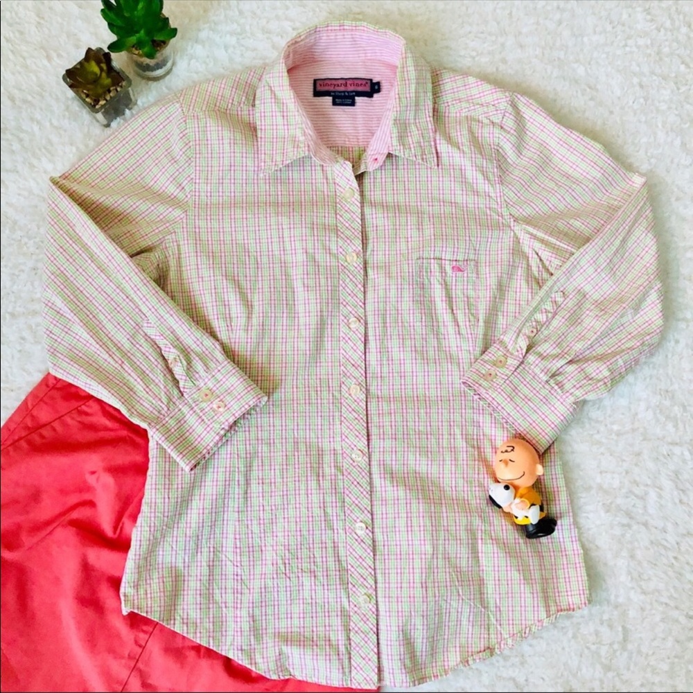 Vineyard Vines Button Down Shirt 3/4 Sleeves Women - Picture 7 of 8